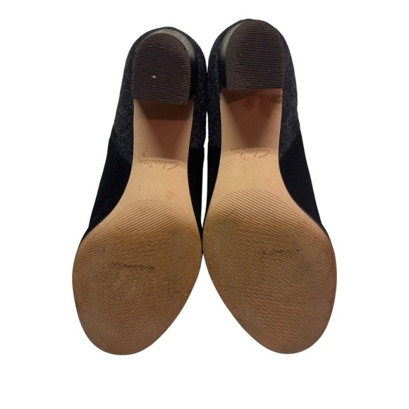 Clarks Spiced River Ankle Boots Booties black Suede gray wool tweed size 10 - Picture 8 of 9